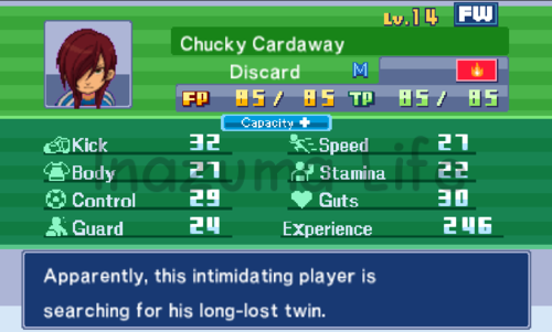 Set Discard Inazuma Eleven 3 8 Stats Discard nada más ficharle a nivel 14
