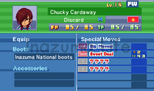 Set Discard Inazuma Eleven 3 9 Técnicas base Discard nada más ficharle a nivel 14