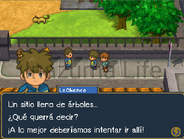 Hablando con chico en almacén para desbloquear camino al monte fuji en Inazuma Eleven 2
