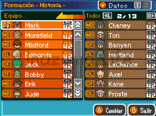 Inazuma Eleven 2 Debug Mode: Todos sus secretos al descubierto 10 Inazuma Eleven 2 Debug Mode organizar equipo