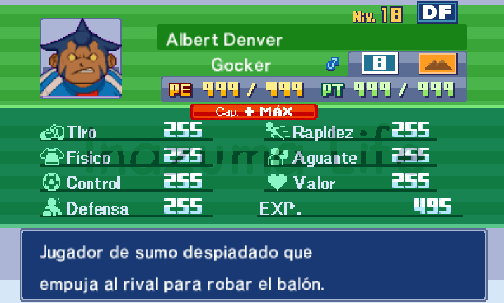 Trucos y Cheats Inazuma Eleven 3 (3DS y Citra): La Amenaza del Ogro, Fuego Explosivo y Rayo Celeste 15 Gocker con 255 puntos en todas sus estadísticas, siendo prácticamente invencible en IE3