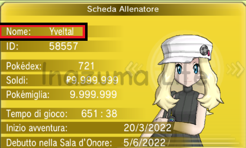 Cheat for Pokémon Y to change your trainer name