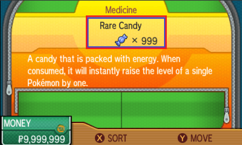 Pokemon Ultra Sun cheats rare candy