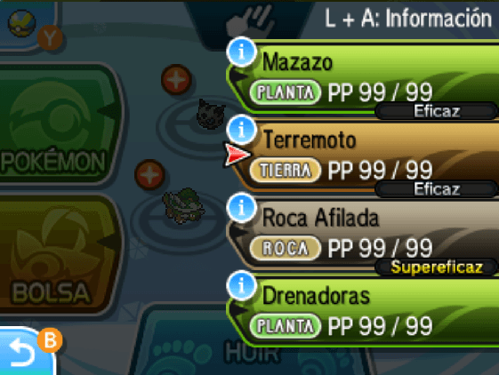 Pokemon Sol Cheats PP infinitos