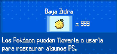 Cheats Pokemon Negro bayas x999