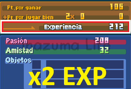 Cheats Inazuma Eleven 1 (NDS) 16 Multplicador x2 de experiencia en Inazuma Eleven 1