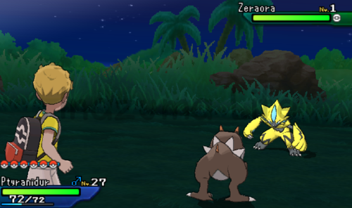 Cheats Pokemon Ultrasol y Ultraluna (Citra y 3DS) 15 Level 1 Zeraora im hohen Gras dank Pokémon Ultrasonne Cheat