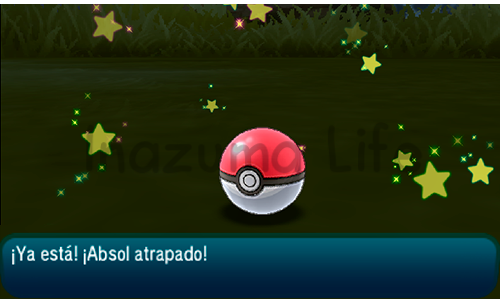 Cheats Pokemon Sol y Luna (3DS y Citra) 26 Absol atrapado en Pokémon Luna durante un combate