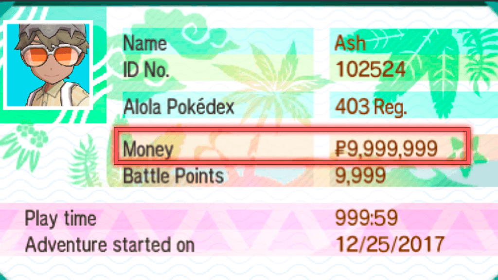 Pokemon Ultrasun Cheats Infinite Money