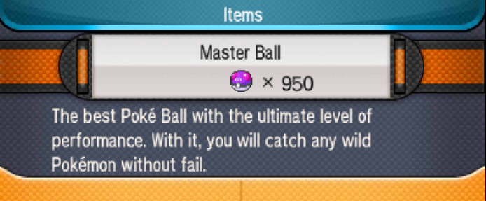 Cheat Pokemon Sol Masterball