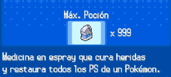 Cheats Pokemon Negro y Blanco botiquin x999