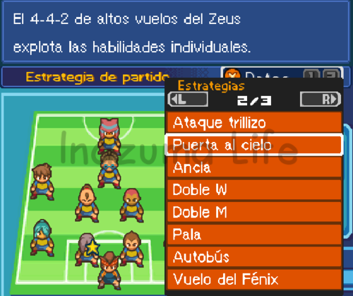 Trucos y Cheats Inazuma Eleven 2 Tormenta de Fuego y Ventisca Eterna 5 Raimon con la formación Puerta al Cielo del Zeus en el episodio 1 de IE2