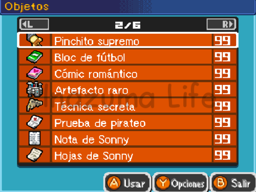 cheat objetos infinitos inazuma eleven 2 x99 Pinchitos supremos para curar PTs y PEs de tu equipo tras usar el cheat