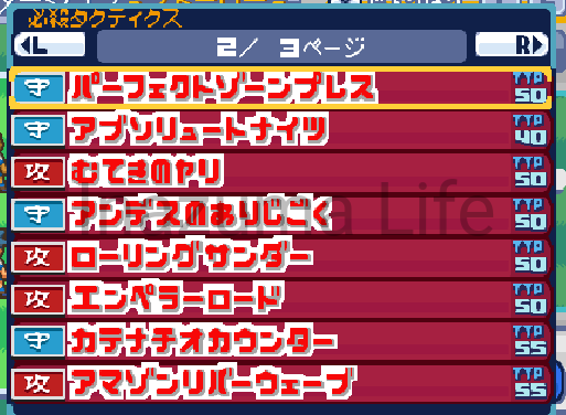 Special tactics unlocked after using the cheat in Inazuma Eleven 3: The Ogre, Bomber and Spark on NDS.