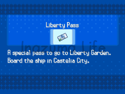 Ticket Libertad de Evento para obtener a Victini en el Inventario de Pokémon Negro y Blanco tras usar el cheat