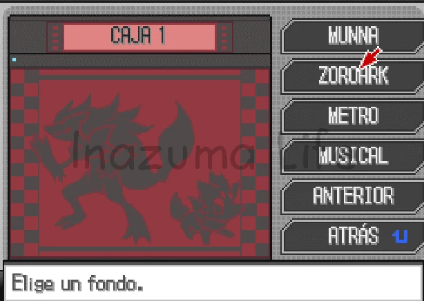 Fondo especial de Zoroark desbloqueado al usar trucos en Pokémon Negro y Blanco