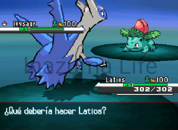 Herbizarre (Ivysaur) sauvage au niveau 100 après avoir utilisé des codes de triche dans Pokémon Noir et Blanc