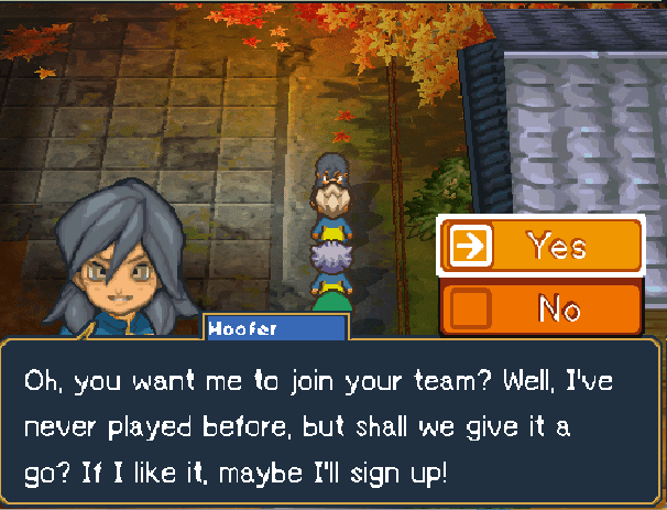 Stu Hoofer wird in der West Kyoto Street in Inazuma Eleven 2 gebucht