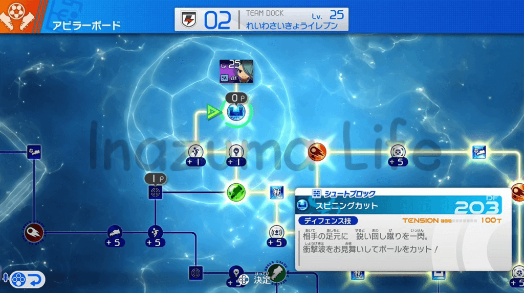 Inazuma Eleven Victory Road-Fertigkeitsbaum