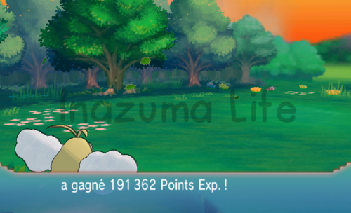 Cheats Pokémon Rubí Omega y Zafiro Alfa (3DS & Citra) 15 Swablu con moltiplicatore di esperienza attivato in Pokémon Zaffiro Alpha che mostra un rapido livellamento