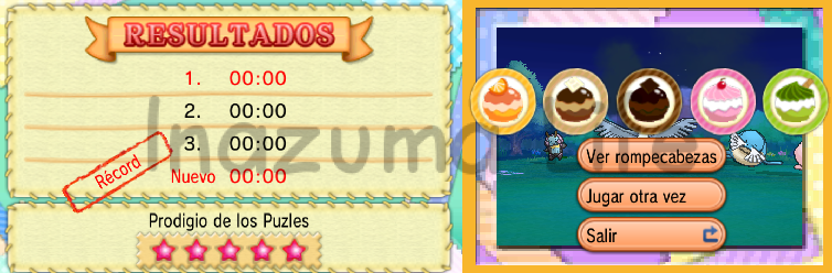 5 estrellas tras resolver el puzzle en 0 segundos