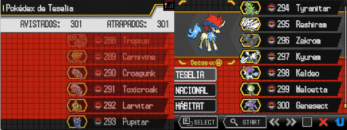 Cheats Pokémon Negro 2 y Blanco 2 | Trucos para DraStic y Desmume 18 Pokédex with 649 entries registered (seen and caught) after activating the code in Pokémon White 2