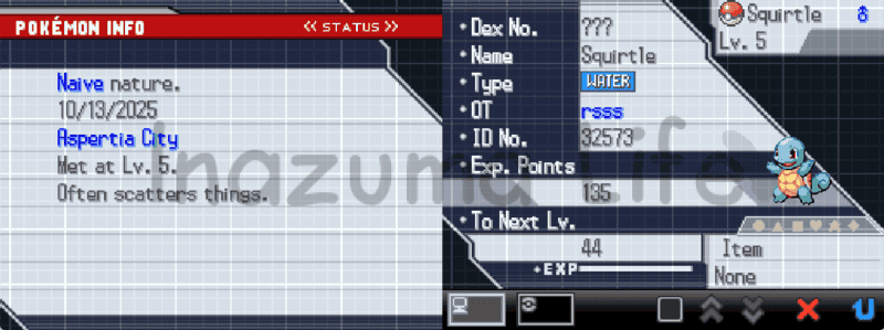 Cheats Pokémon Negro 2 y Blanco 2 | Trucos para DraStic y Desmume 12 Squirtle obtained as a starter in Pokémon White 2 after activating the cheat codes before talking to Bianca