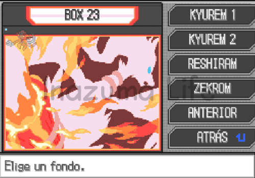 Cheats Pokémon Negro 2 y Blanco 2 | Trucos para DraStic y Desmume 21 Custom Reshiram PC Box background after using cheats in Pokémon B2W2