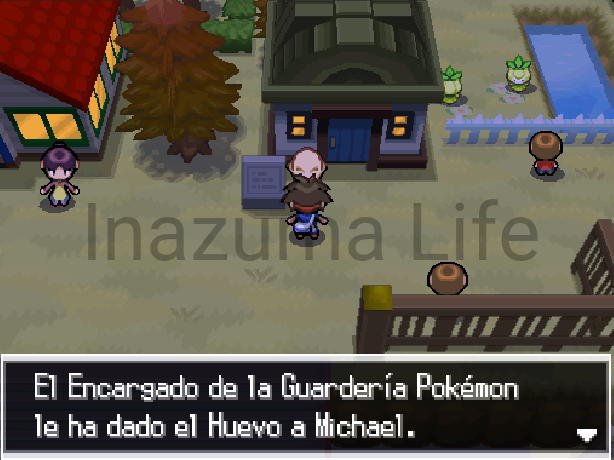 Nate receiving an Egg at the Day Care after activating the code in Pokémon White 2