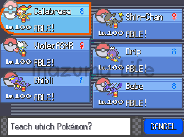 Todos los Pokémon pueden aprender la MO Vuelo: la pantalla muestra compatibilidad “Sí” para cada miembro del equipo
