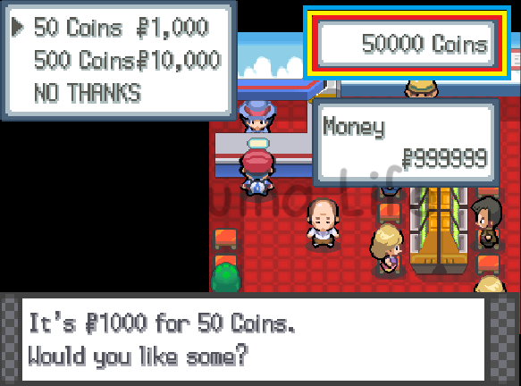 50.000 fichas de casino que no disminuyen tras usar el truco en Pokémon Platino
