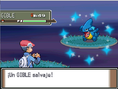 Gible shiny tras usar el truco en Pokémon Platino