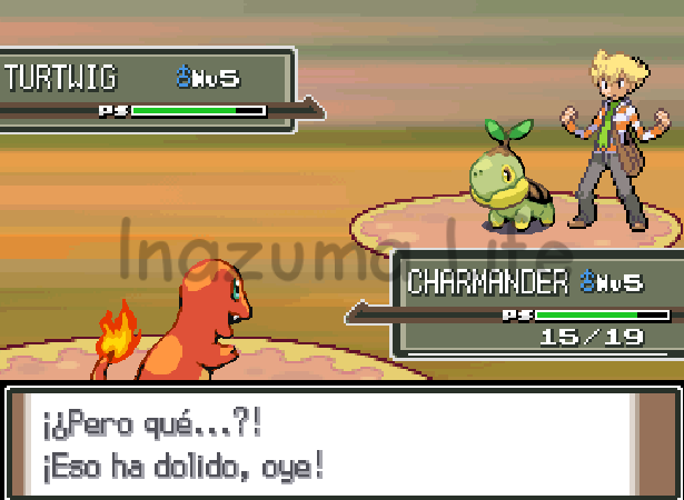 Charmander como primer Pokémon en la historia tras usar el cheat para modificar el Pokémon inicial en Platino