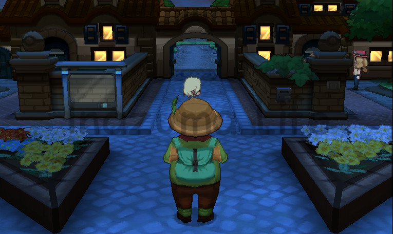 Cámara en tercera persona en Pokémon XY con el ángulo vertical en -12.74